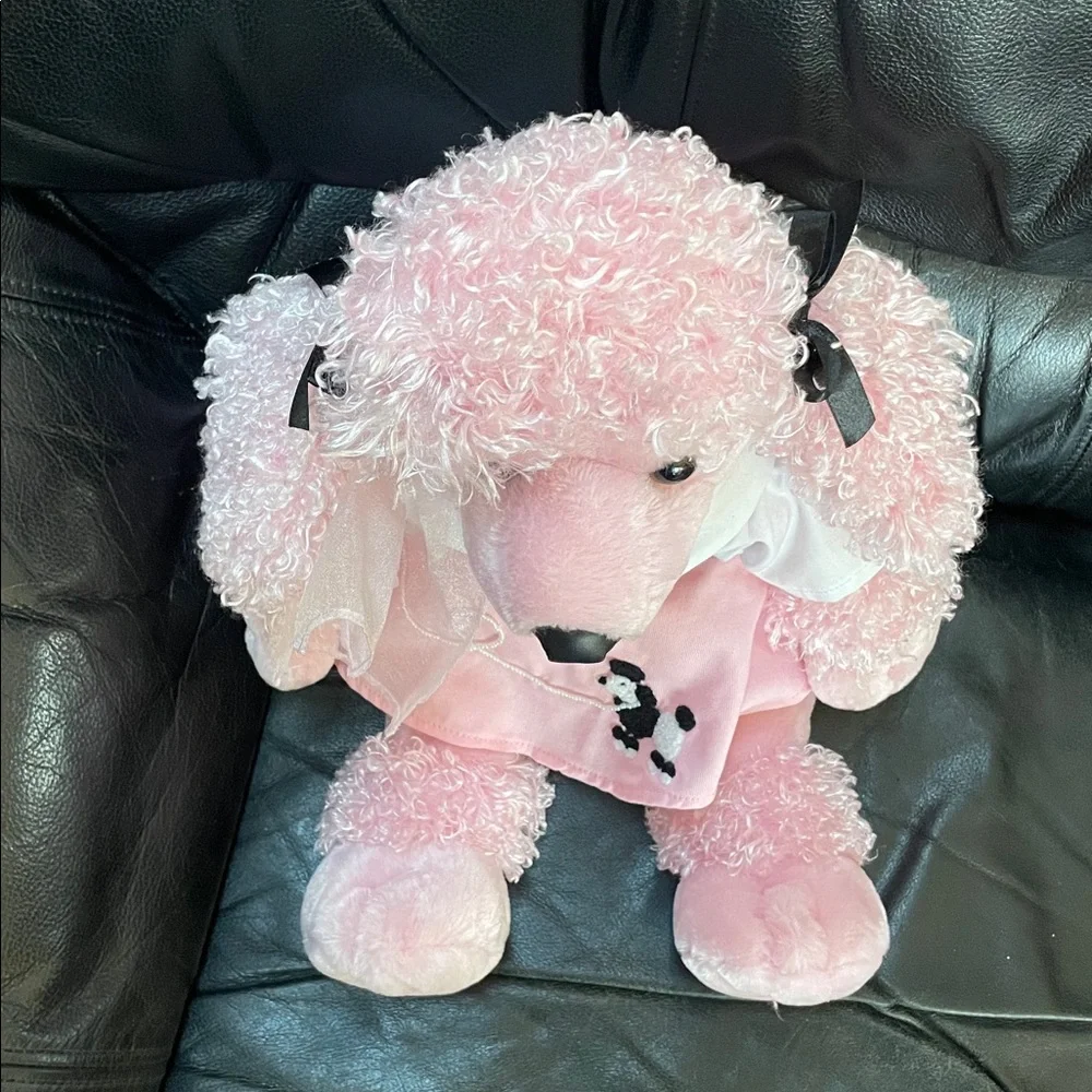 Build-A-Bear Pink Poodle Plush with Curly Fur and Fun Outfit and Accessories - Picture 3 of 13